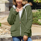 Zip Up Drawstring Hooded Jacket