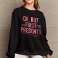 Simply Love Full Size Letter Graphic Long Sleeve Sweatshirt