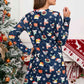 Christmas Element V-Neck Long Sleeve Mini Dress