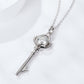 925 Sterling Silver 1 Carat Moissanite Key Pendant Necklace