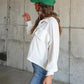Ribbed Collared Neck Button Up Jacket