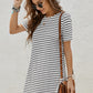 Striped Tassel Round Neck T-Shirt Dress