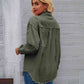 Distressed Raw Hem Denim Jacket