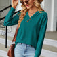 V-Neck Long Sleeve Blouse