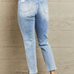 BAYEAS High Waisted Distressed Slim Cropped Jeans