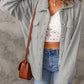 Fuzzy Button Up Pocketed Jacket