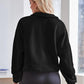 Half Zip Collared Neck Long Sleeve Sweatshirt