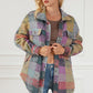 Plaid Collared Neck Button Front Jacket