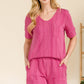 Celeste Full Size Rib Short Sleeve T-Shirt and Shorts Set