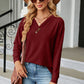 V-Neck Long Sleeve Blouse