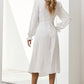 Twist Front V-Neck Flounce Sleeve Dress
