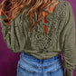 Ribbed Round Neck Long Sleeve Blouse