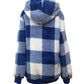 Plaid Half Zip Drawstring Hoodie