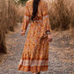 Bohemian Surplice Neck Slit Dress