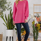 Celeste Full Size Striped Round Neck Lantern Sleeve Top