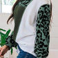 Leopard Color Block Exposed Seam Blouse