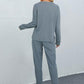 Round Neck Top and Drawstring Pants Set