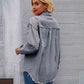 Distressed Raw Hem Denim Jacket
