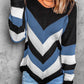 Eyelet Color Block Long Sleeve Sweater