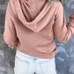 Half Snap Drawstring Long Sleeve Hoodie