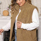 Plus Size Collared Neck Open Front Sweater Vest