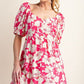 Kori America Floral Short Sleeve Mini Dress