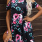 Floral Round Neck Cold-Shoulder Dress