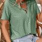 Crisscross V-Neck Eyelet Top