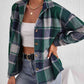 Plaid Collared Neck Button Down Jacket
