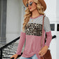 Color Block Round Neck Long Sleeve Blouse