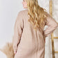 Hailey & Co Full Size Cable-Knit Pocketed Cardigan