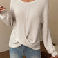 Twisted Waffle-Knit Dropped Shoulder T-Shirt