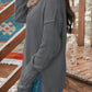 Waffle-Knit Dropped Shoulder Buttoned Sweater