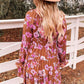 Floral Flounce Sleeve Tiered Dress