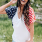 US Flag V-Neck Tee Shirt