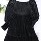 Square Neck Smocked Ruffle Hem Dress