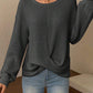 Twisted Waffle-Knit Dropped Shoulder T-Shirt