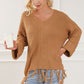 Fringe V-Neck Long Sleeve Sweater