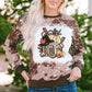 Graphic Long Sleeve Round Neck Top