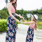 Women Striped Floral Sleeveless Dress