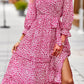 Leopard Surplice Tie Belt Slit Dress