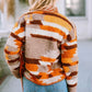 Fuzzy Contrast Snap Down Long Sleeve Jacket