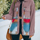 Dropped Shoulder Long Sleeve Printed Denim Jacket