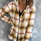 Plaid Button Up Hooded Jacket
