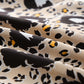 Animal Print Puff Sleeve Round Neck Blouse