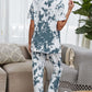 Tie-Dye Tee and Drawstring Waist Joggers Lounge Set