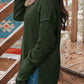 Waffle-Knit Dropped Shoulder Buttoned Sweater