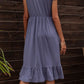 Round Neck Ruffle Hem Pocket Dress