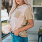 Striped Contrast T-Shirt with Breast Pocket