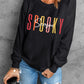 Round Neck Long Sleeve SPOOKY SEASON Graphic Sweatshirt